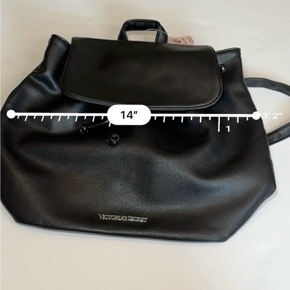 VS Black Faux Leather Backpack Carryall NWT - Picture 6 of 8